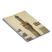 Ein Minarett und Keramik-Details von der Moschee Notizblock (Rechte Seite)