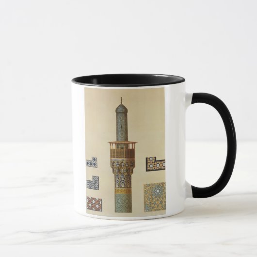 Ein Minarett und Keramik-Details von der Moschee Tasse (Rechts)