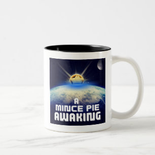 Ein Mini-Kuchen erwachen Zweifarbige Tasse