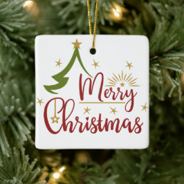 Ein minimalistischer Weihnachtsbaum Keramikornament