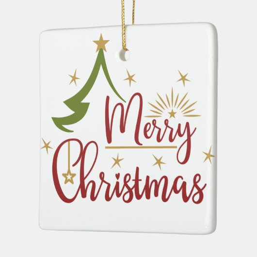 Ein minimalistischer Weihnachtsbaum Keramikornament (Links)