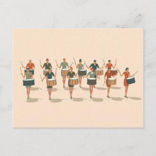 Ein minimalistisches Design für Trommler Postkarte