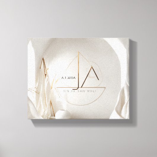 ein minimalistisches und designbewusstes Logo über Leinwanddruck (Vorderseite)