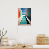 Ein minimalistisches Wasserbecken Poster (Küche)