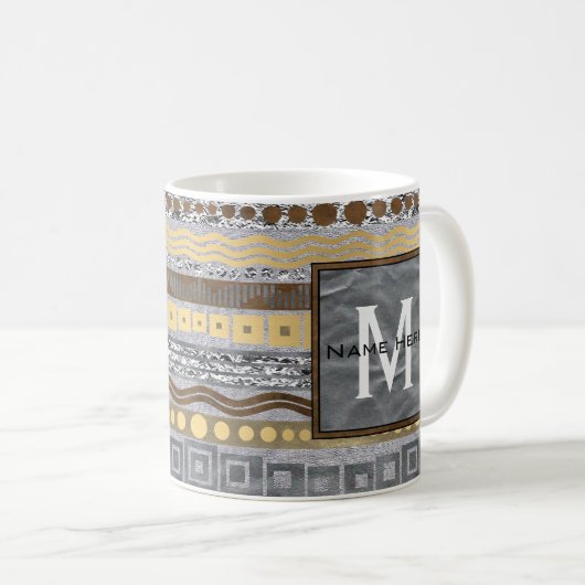 Ein Mischmetallmonogramm-einzigartiges Kaffeetasse (VorderseiteRechts)