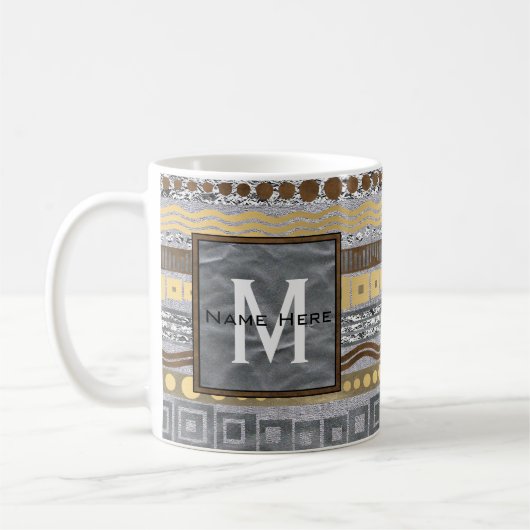 Ein Mischmetallmonogramm-einzigartiges Kaffeetasse (Links)