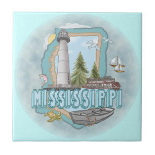 Ein Mississippi-Leuchtturm Fliese