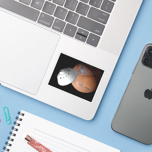 Ein mit Aeroshell angereichertes Raumfahrzeug nähe Aufkleber