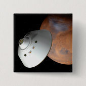 Ein mit Aeroshell angereichertes Raumfahrzeug nähe Button (Vorderseite)