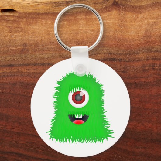 Ein mit Augen grünes Monster Schlüsselanhänger (Vorderseite)