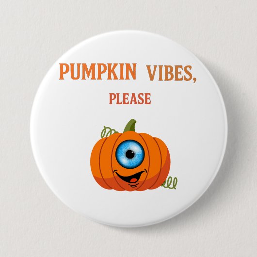 Ein Mit Augen Kürbisklop - ein gereizter Halloween Button (Vorderseite)
