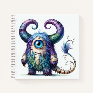 Ein Mit Augen Monster-Notebook Notizblock