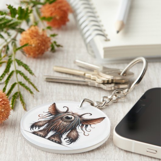 Ein Mit Augen Monster-Schlüsselanhänger Schlüsselanhänger (Vorderseite rechts)