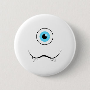 Ein Mit Augen Monsterfoto-Eyell Funny Halloween Co Button