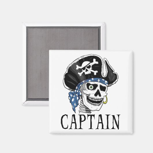 Ein mit Augen Piratenkapitän Magnet (Vorderseite/Rückseite)
