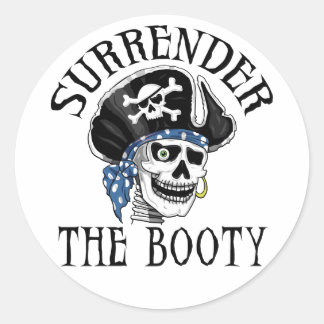 Ein mit Augen Piratenschädel und Kreuzknochen Runder Aufkleber