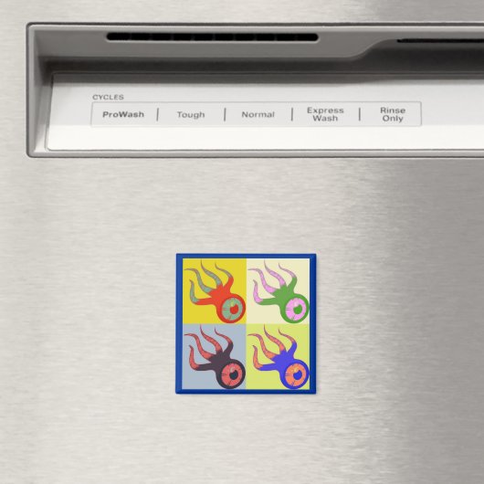 Ein Mit Augen Tintenfisch Retro Pop Art Magnet (In Situ (Geschirrspüler))