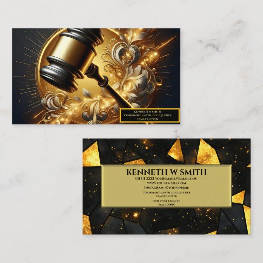 Ein mit dem Power der Justiz verbundenes Amtssiege Visitenkarte (Vorne/Hinten)