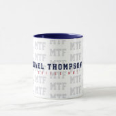 ein mit Monogramm Design, Name + Initialen, blau Tasse (Zentrum)