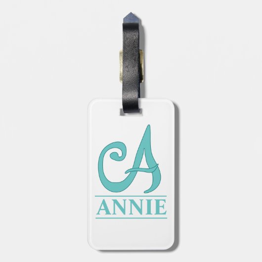 Ein Mit Monogramm Gepäckanhänger (Rückseite vertikal)
