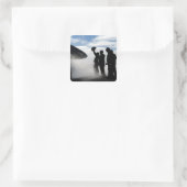 Ein Mitglied der Crew eines Cockpits Quadratischer Aufkleber (Tasche)