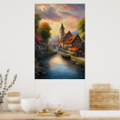 Ein mittelalterliches Dorf mit zeitlosem Charme Poster (Küche)