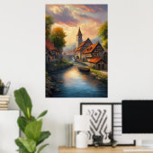 Ein mittelalterliches Dorf mit zeitlosem Charme Poster (Heimbüro)
