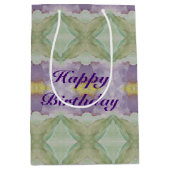 Ein mitteldunkler Lila Wasserfarbenbeutel Mittlere Geschenktüte (Vorderseite)