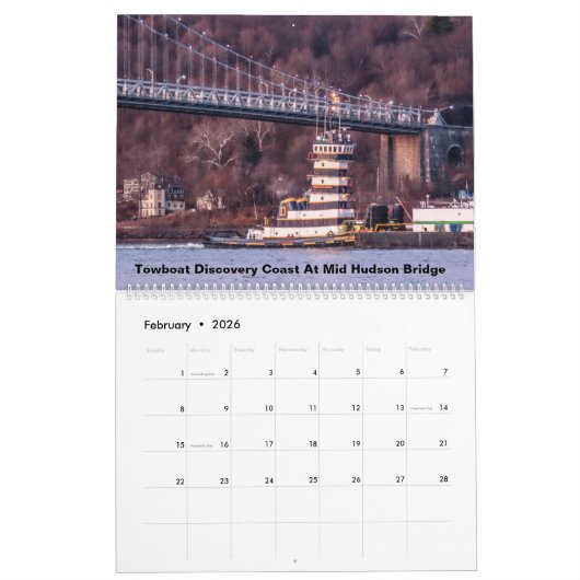 Ein Mix aus Towbooten am Hudson River Kalender (Feb 2026)