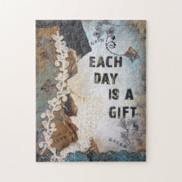 Ein Mixed-Media-Zitat pro Tag ist ein Geschenk Puzzle