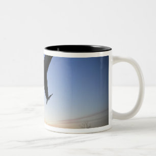 Ein Modellbau eines kämpfenden Falken F-16 C Zweifarbige Tasse