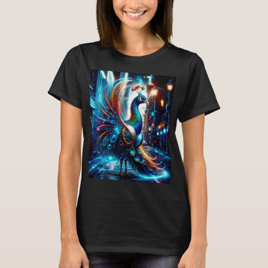 Ein moderner Pfau in der Großstadt T-Shirt (Vorderseite)