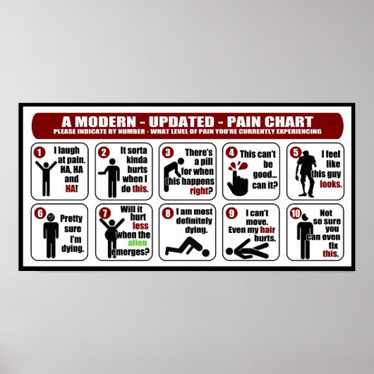 Ein modernes - aktualisiertes - Schmerzdiagramm-Po Poster (Vorne)