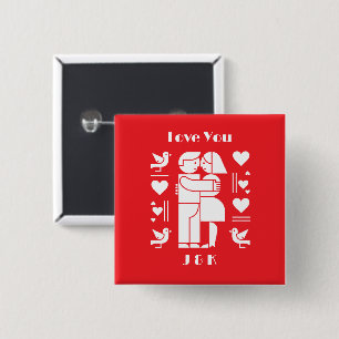 Ein modernes Bauhaus Valentinstag Button