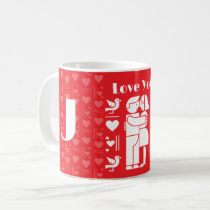 Ein modernes Bauhaus Valentinstag Kaffeetasse