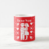 Ein modernes Bauhaus Valentinstag Kaffeetasse (Mittel)