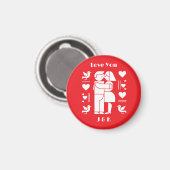 Ein modernes Bauhaus Valentinstag Magnet (Vorderseite/Rückseite)