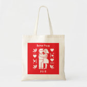 Ein modernes Bauhaus Valentinstag Tragetasche (Vorne)