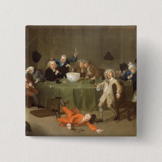 Ein modernes Mitternachtsgespräch, c.1732 (Öl kann Button (Vorderseite)