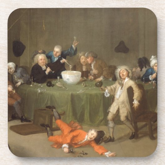 Ein modernes Mitternachtsgespräch, c.1732 (Öl kann Getränkeuntersetzer (Vorderseite)