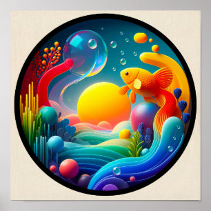 Ein modernes, naturthematisches abstraktes Poster