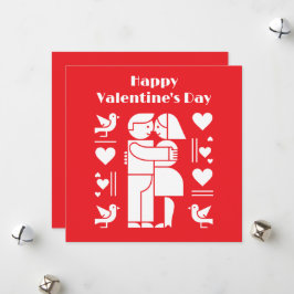 Ein modernes Valentinstag im Bauhaus-Stil Feiertagskarte