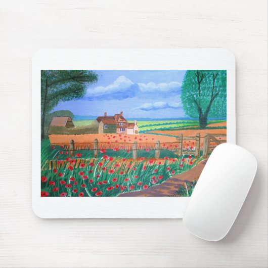 Ein Mohnfeld Mousepad (Mit Mouse)
