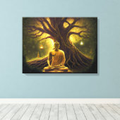Ein Moment der Erleuchtung: Buddha-Meditation Leinwanddruck (Insitu (Holzboden))