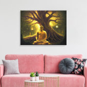 Ein Moment der Erleuchtung: Buddha-Meditation Leinwanddruck (Insitu (Wohnzimmer))