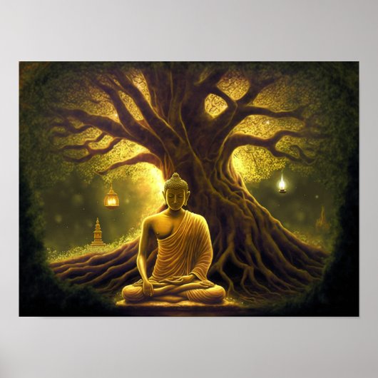 Ein Moment der Erleuchtung: Buddha-Meditation Poster (Vorne)