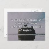 Ein Moment der Geduld Zitat Postkarte (Vorne/Hinten)