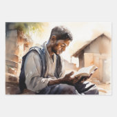 Ein Moment des Glaubens: Wasserfarbe eines Schwarz Geschenkpapier Set (Vorderseite 2)