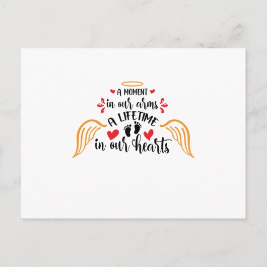 Ein Moment in unseren Armen ein Leben in unseren H Ankündigungspostkarte (Vorderseite)