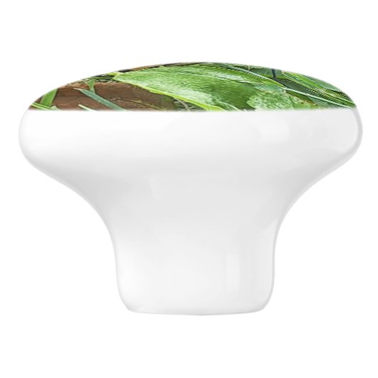 Ein Monarchen-Schmetterling Keramikknauf (Seitenansicht)